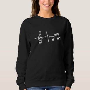 Heartbeat Musical Notes Musician Stuff  Music Sweatshirt
