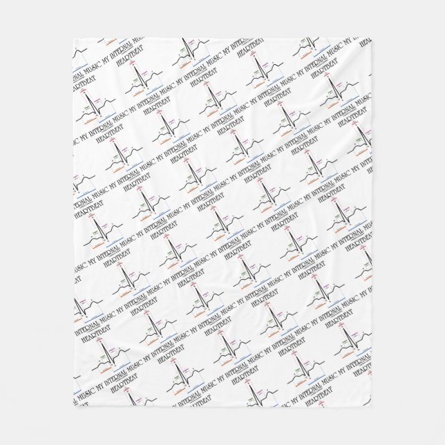 Heartbeat My Internal Music ECG EKG Sinus Rhythm Fleece Blanket (Front)