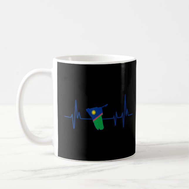 Heartbeat Namibian Flag Namibia Coffee Mug (Left)