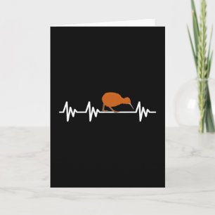 Heartbeat New Zealand Flag Kiwi Bird Travel Holida Card