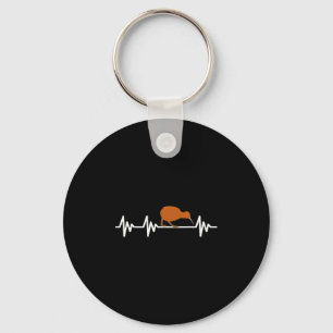 Heartbeat New Zealand Flag Kiwi Bird Travel Holida Key Ring