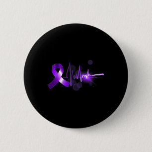 Heartbeat Opioid Ribbon Opioid Overdose Awareness  6 Cm Round Badge
