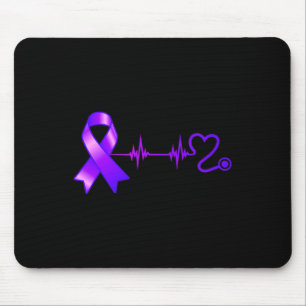 Heartbeat Opioid Ribbon Opioid Overdose Awareness  Mouse Pad