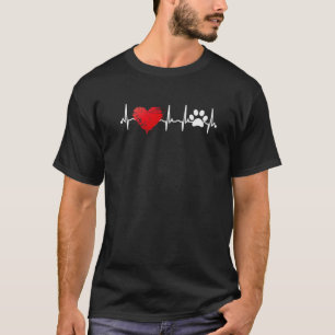 Heartbeat Paw Dog Paw Mistress Master T-Shirt