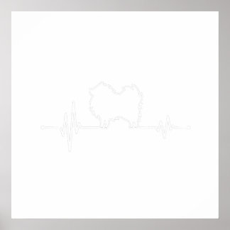 Heartbeat Pomeranian Spitz Dog Owner Gift ECG Puls Poster