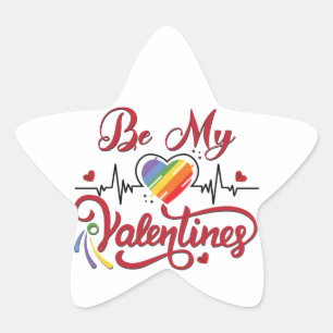 Heartbeat pride Heart, My valentine Star Sticker