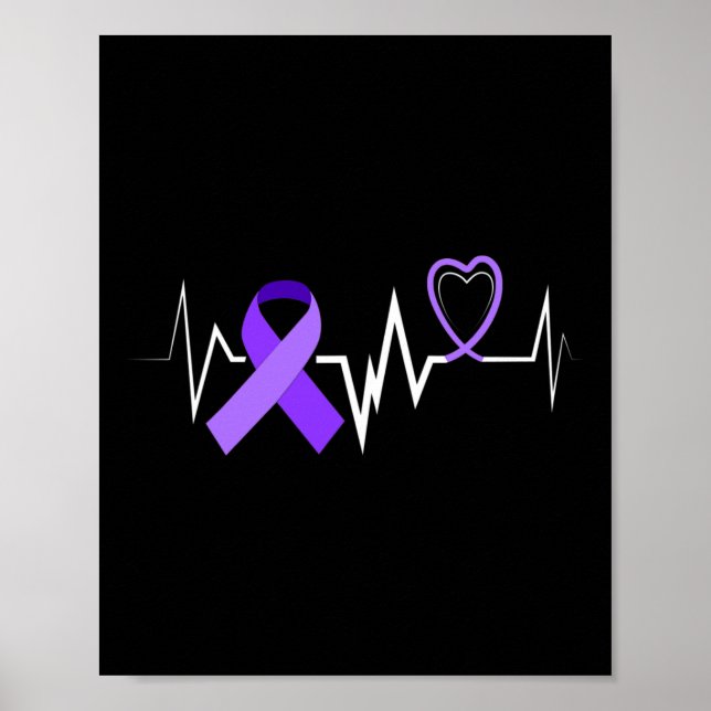 Heartbeat Products Opioid Ribbon Opioid Overdose A Poster (Front)