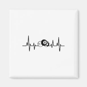 Heartbeat Rack Pool Billiard Player Billiards Cue Magnet