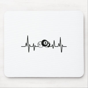 Heartbeat Rack Pool Billiard Player Billiards Cue  Mouse Pad