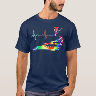 Heartbeat Railroad crossing Trains Tie Dye T-Shirt