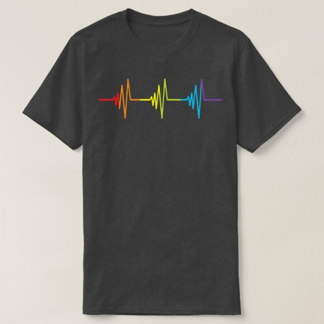 Heartbeat Rainbow Gender Support Gay Pride Ally LG T-Shirt (Design Front)