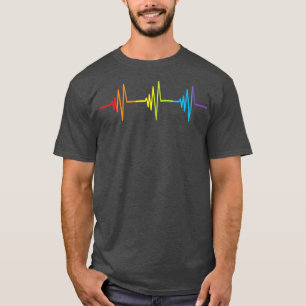Heartbeat Rainbow Gender Support Gay Pride Ally LG T-Shirt