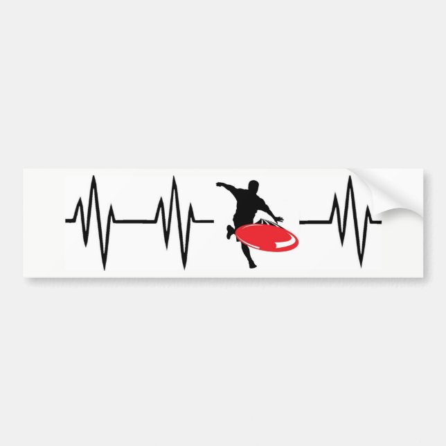 Heartbeat Red Disc Golf sticker (Front)