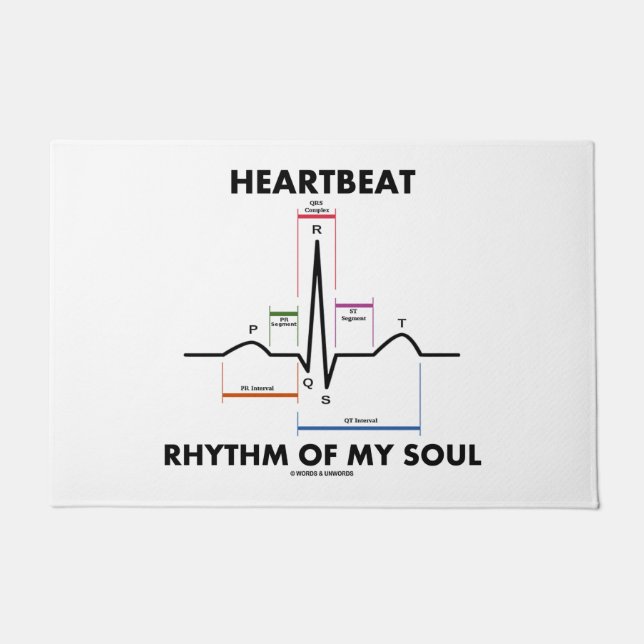 Heartbeat Rhythm Of My Soul ECG Electrocardiogram Doormat (Front)