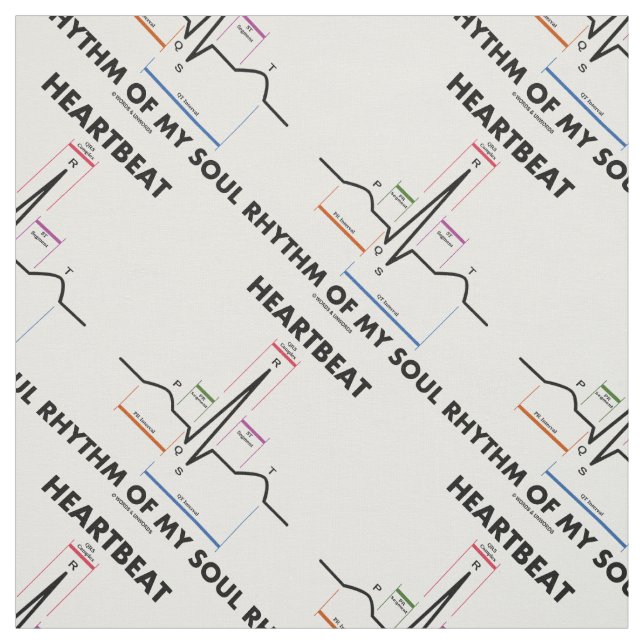 Heartbeat Rhythm Of My Soul ECG Electrocardiogram Fabric (Swatch)