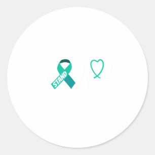 Heartbeat Ribbon Mental Health Shirt Mental Health Classic Round Sticker