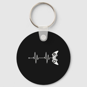 Heartbeat Shirt Gift For Video Game Lover Video Ga Key Ring