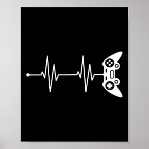 Heartbeat Shirt Gift For Video Game Lover Video Ga Poster