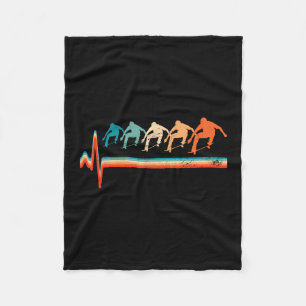 Heartbeat Skateboard Skateboarding Skate Heartbeat Fleece Blanket
