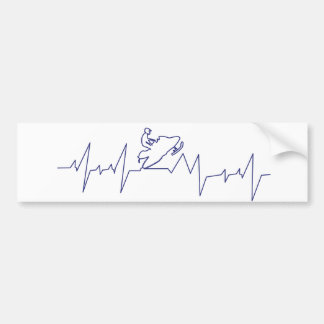 Heartbeat-Snowmobile Bumper Sticker