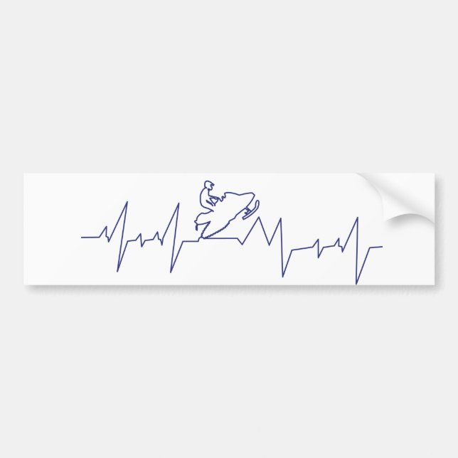 Heartbeat-Snowmobile Bumper Sticker (Front)