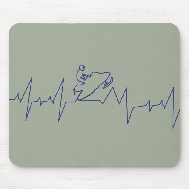 Heartbeat-Snowmobile Mouse Pad (Front)