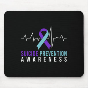 Heartbeat Suicide Prevention Awareness Pink And Te Mouse Pad