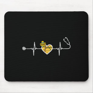 Heartbeat Taco Sombrero Stethoscope Cinco De Mayo Mouse Pad