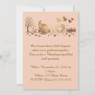 Heartbeat Thanksgiving Holiday Design Invitation