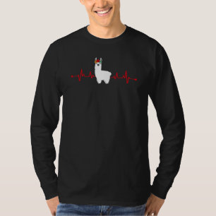 Heartbeat Valentine's Day Love Llama Boys Kids T-Shirt
