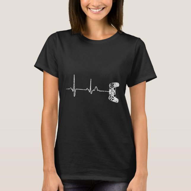 Heartbeat Video Game Lover Gift Shirt  (Front)