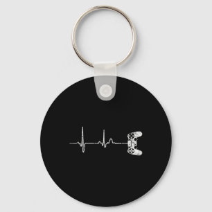 Heartbeat Video Game Lover Gift Shirt  Key Ring
