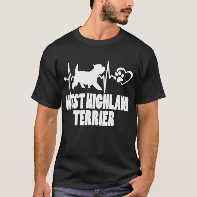 Heartbeat - West Highland Terrier Dog Best Friend T-Shirt (Front)