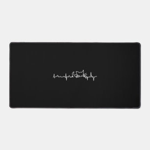 Heartbeat with Cat - Cat Lover - Cat Owner - Heart Desk Mat