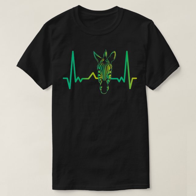 Heartbeat Zebra  T-Shirt (Design Front)