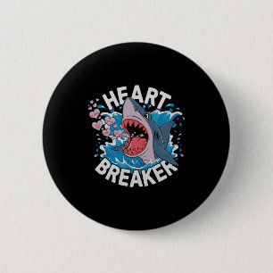 Heartbreaker Shark Cute Funny Love Design For Vale 6 Cm Round Badge