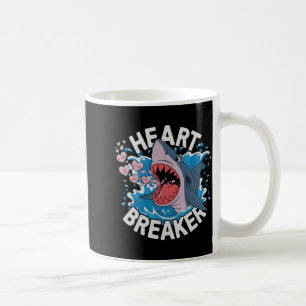 Heartbreaker Shark Cute Funny Love Design For Vale Coffee Mug
