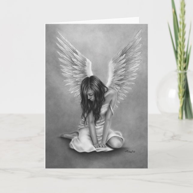 Heartbroken Angel Greeting Card (Front)
