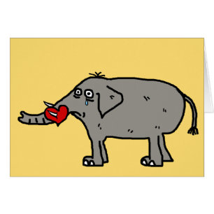 Heartbroken Cartoon Elephant & Custom Text