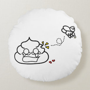 Heartbroken Poop - Brootsch the PooPoo Round Cushion