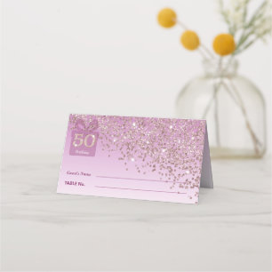 Heartfelt 50th Birthday Rose Gold Gift Box Place Card