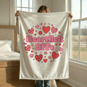 Heartfelt BFFs Best Friend Friendship Cozy Blanket