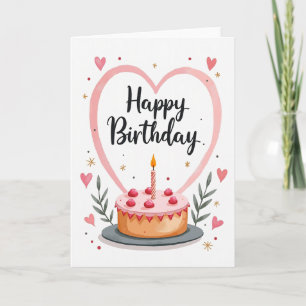 Heartfelt Birthday Cake Card