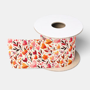 Heartfelt Blooms: Valentine's Day Satin Ribbon