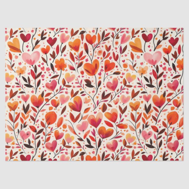 Heartfelt Blooms: Valentine's Day Tissue Paper (Front)