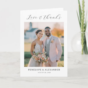 Heartfelt Blush Pink Elegant Photo Thank You Card