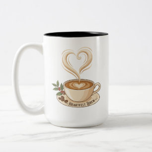 Heartfelt Brew Coffee Heart Two-Tone Coffee Mug