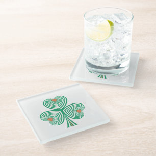 Heartfelt Clover Glass Coaster