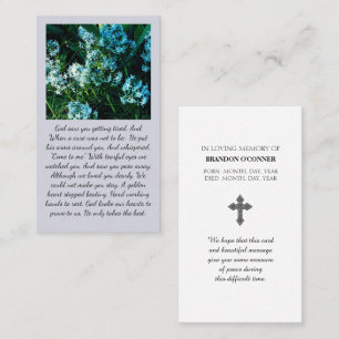 Heartfelt Condolences in Blue Violet Creamy White Business Card