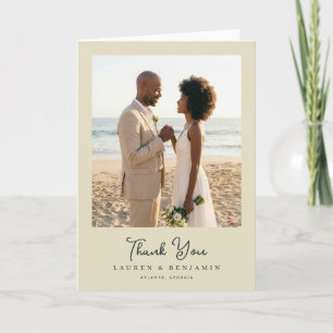 Heartfelt Cream Beach Photo Thank You Card